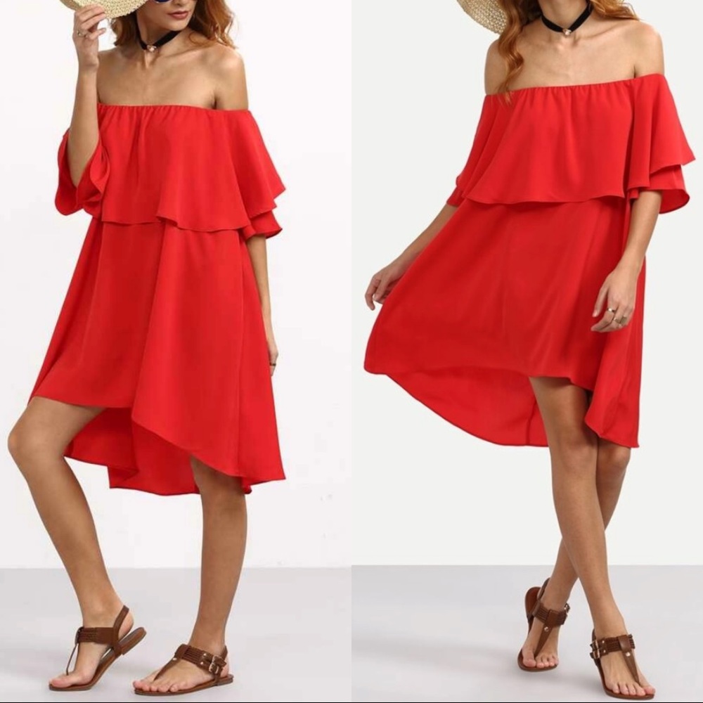 Red Off The Shoulder Dress